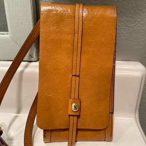 Hobo, cellphone crossbody, real leather.